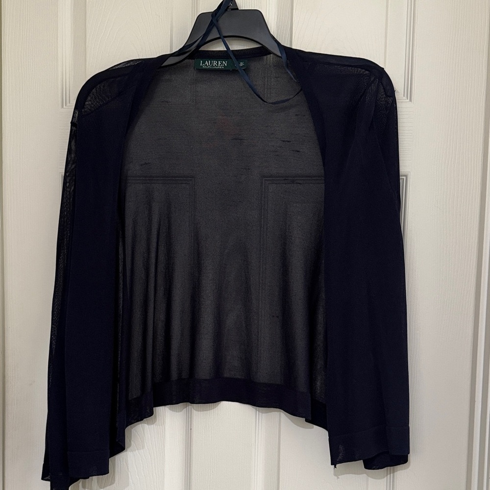 Lauren Ralph Lauren Navy Sheer Cardigan